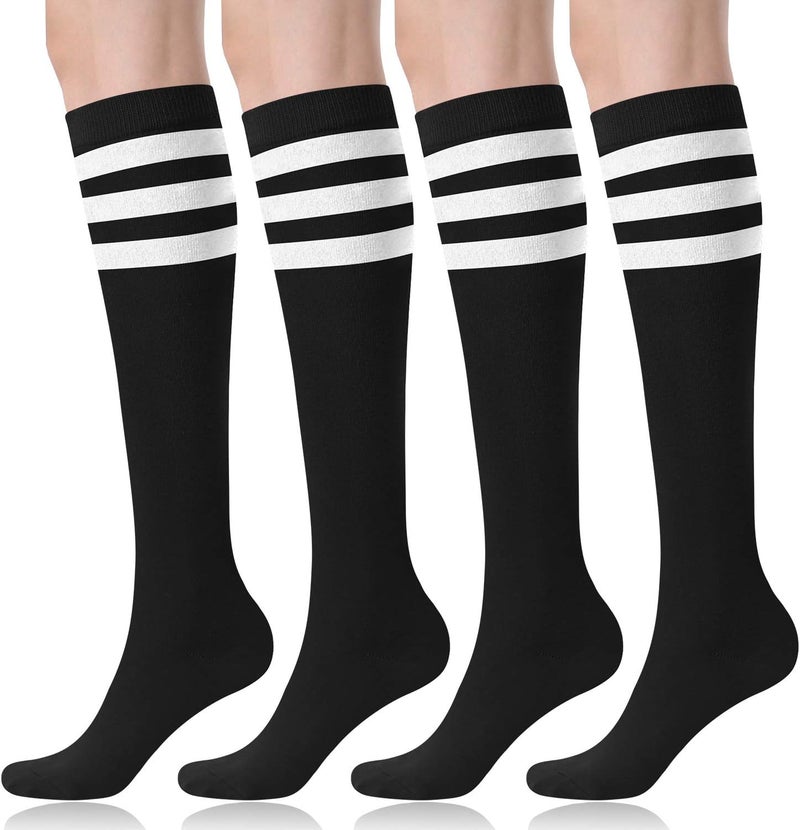 FITRELL Women's Knee High Socks Outdoor Sport Athletic Socks Casual Stripe Tube Socks 1-4 Pack - Image 1